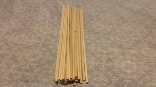 Dowel Rods Wood Sticks Wooden Dowel Rods - 1/4 x 12 Inch Unfinished Hardwood Sticks