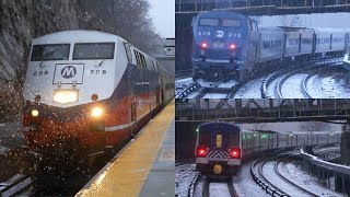 Metro-North: GE P32AC-DMs \u0026 M7A Trains on the Hudson Line at Marble Hill (feat. #208 \u0026 #215)