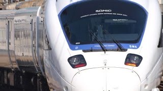 【車内放送】特急ソニック7号（885系　女性客室乗務員　電子音「鉄道唱歌」　大分到着）