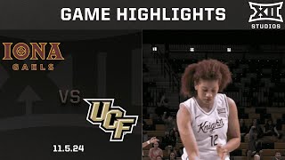 Iona vs. UCF Game Highlights | 2024-25 Big 12 Women’s Basketball