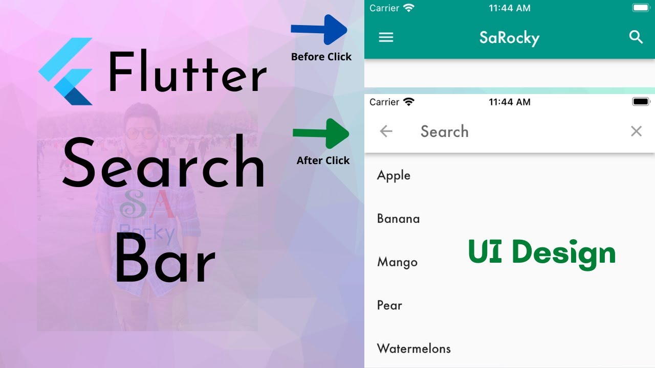 Flutter Search Bar Using SearchDelegate Class | SaRocky - YouTube