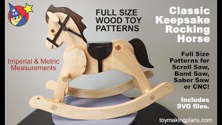 Wood Toy Plan Classic Keepsake Rocking Horse (Includes CNC Files)