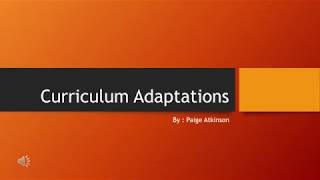 Curriculum Adaptations EDTR264