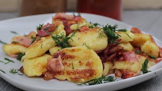 Вот это вкуснота! Картофельные ньокки с беконом на ужин. Блюдо из картофеля