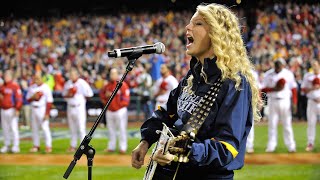 Taylor Swift sings the National Anthem before 2008 World Series Game 3!
