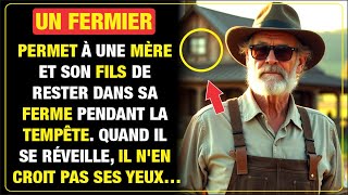 Un fermier abrite une mère et son fils pendant une tempête. Au matin, il n'en croit pas ses yeux...