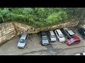 retaining wall collapse damages seven cars in vladivostok