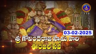 Sri Govindarajaswamy Vari Unjal Seva || Tirupathi || 03-02-2025 || SVBC TTD