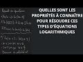 RESOUDRE LES EQUATIONS LOGARITHMIQUES