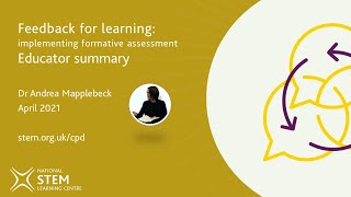 Feedback for learning course summary | April 2021 | Online CPD