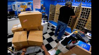 One Hour in a NON-STOP Shipping Center | FEDEX + UPS POV