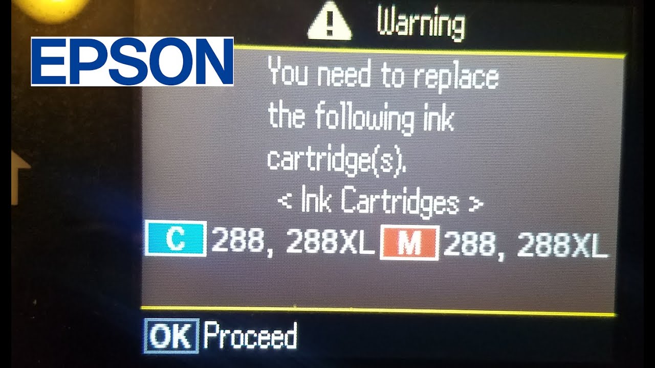 Fix Epson Printer Warning You Need Replace The Following INK Cartridge ...