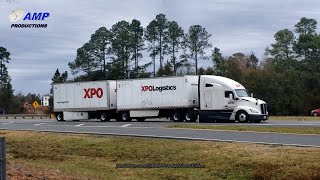 4K Truckspotting White Kenworth T680 XPO Double