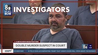 Las Vegas double murder suspect in court with battered, bruised face
