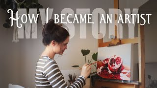 Cozy studio days; painting a pomegranate in oils || Talking about my journey of becoming an artist