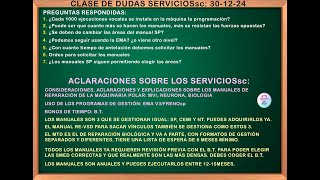 CLASE DE DUDAS: Serviciossc 2025