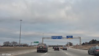 Driving on Highway 401 from Scarborough to Ajax, Ontario | Jan 2025