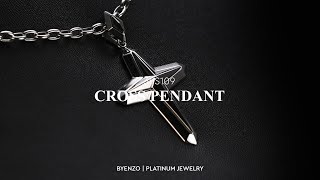 ByEnzo Cubism Cross Pendant | Platnum Jewelry