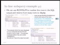 4 of 6  SQL Advanced with Oracle  - Inline subquery and rownum