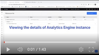 2 IBM Analytics Engine View Instance Details