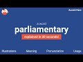 PARLIAMENTARY - Meaning and Pronunciation