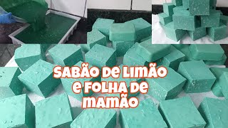 Sabão em Barras de limão 🍋‍🟩e folha 🌿 de mamão,com rendimento de 42 Barras ☺️