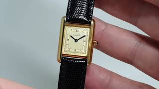 c1985 Ladies Must de Cartier vintage tank watch.  Model reference 66001.