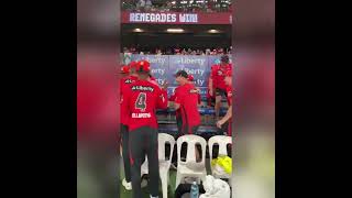 Reaction of Melbourne Renegades team after reaching to finals in BBL 12
