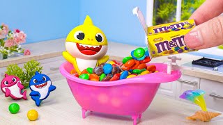 Tasty Miniature Baby Shark Jelly Decorating With M&M Candy | Best of Tiny Swimming Pool Jelly Ideas