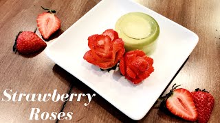 HOW TO MAKE STRAWBERRY ROSE -  CÁCH TỈA HOA HỒNG DÂU TÂY