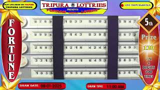 Tripura Fortune Lottery Live Morning draw On 08-01-2025 At 11:00 AM Live From Agartala.