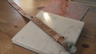 Leather　Craft-Finishing of sheridan style carving belt with studs①/ レザークラフト-シェリダンスタイルカービングベルトの仕上げ方①