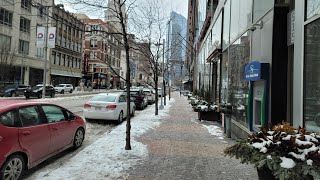 Walking Euclid Avenue with Snow and Icy Conditions in Downtown Cleveland (February 19, 2025)