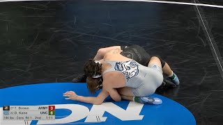 184lbs Devin Kane (North Carolina) dec Taylor Brown (Army)