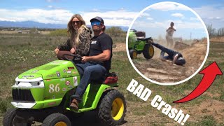 Girls Love Mini Tractors! (I CRASHED Bad)