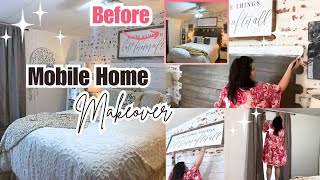 ✨Budget Friendly Farmhouse Mobile Home Bedroom Makeover // bedroom Refresh // homemaking queen