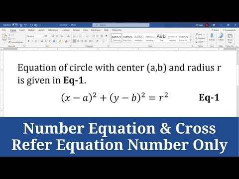 How to Create, Number Equation in Word and Cross Refer Equation Number Only