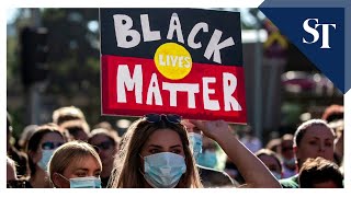 Pepper spray and kneeling amid Australia's Black Lives Matter protests