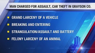 Man in Grayson Co. charged after allegedly assaulting 2, car thefts