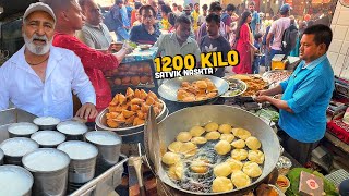 Indian Street Food SATVIC NASHTA KING 😍 Mohan Poori Bhandar, Hind Satvik Bhojnal