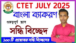 CTET JULY 2025 || Bengali Grammar || বাংলা ব্যাকরণ || 100% Common পাবেন || সন্ধি বিচ্ছেদ