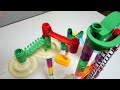 marble run race asmr ☆ electric lifting device u0026 block ramp