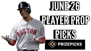 PRIZEPICKS MLB WEDNESDAY 6/26/24 - FREE PICKS!!! - (90% HIT RATE!!!) - BEST PLAYER PROPS - MLB TODAY