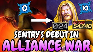 RANK 3 SENTRY GOES TO ALLIANCE WAR: The Craziest Rollercoaster Ride of a Debut! | Mcoc