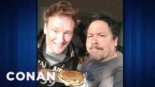 Jon Favreau Flipped Pancakes With Conan & Harrison Ford | CONAN on TBS