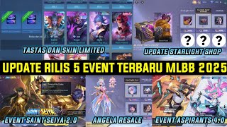 UPDATE RILIS 5 EVENT MLBB TERBARU 2025! UPDATE STARLIGHT SHOP, EVENT ASPIRANTS 4.0, SAINT SEIYA, DLL