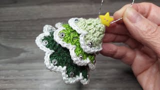 Albero Natale Uncinetto Tutorial 🎄 Christmas Tree Crochet 💚⭐ Arbol de Navidad - Arvore de Natal ✨