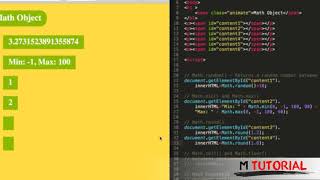 Tutorial JavaScript for beginners #28 Math Object # M Tutorial