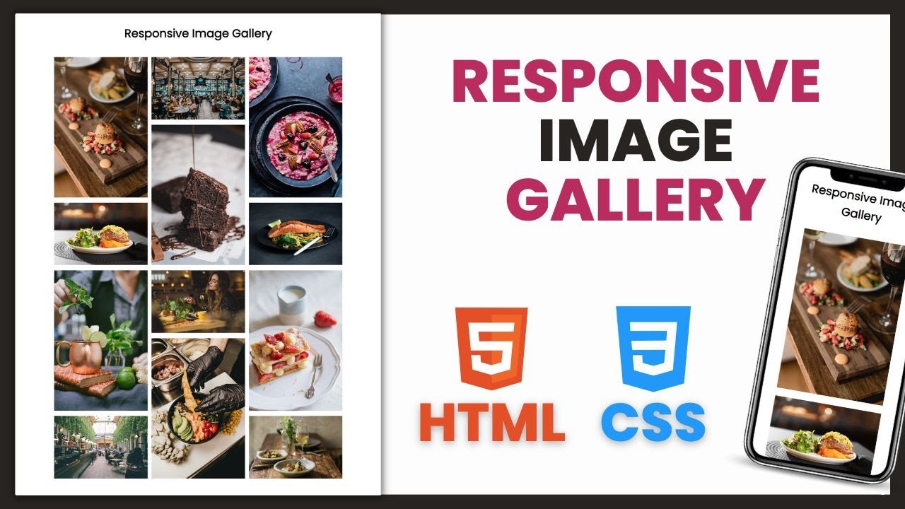 Responsive Image Gallery With HTML & CSS - Free Source Code - YouTube