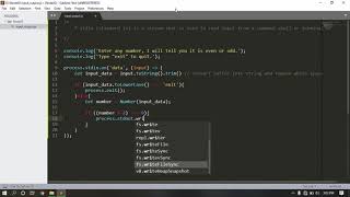 Input value from command shell (cmd) in node.js
